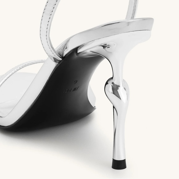 JW PEI ALIVIA GOLD METAL HEEL SANDALS - SILVER - Picture 2 of 4